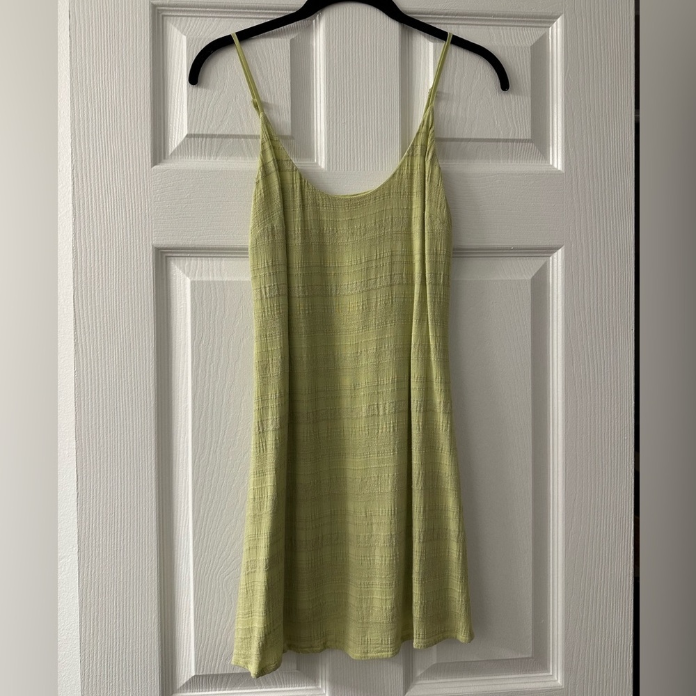 Kimchi Blue Green Ribbed Mini Slip Dress